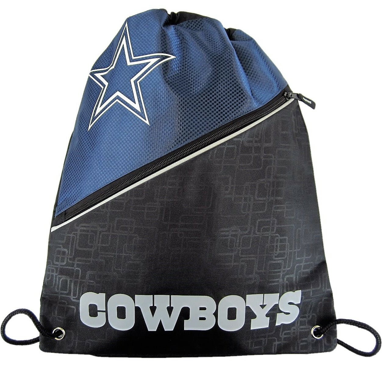 Forever Collectibles NFL Diagonal Zip Drawstring Bag DALLAS COWBOYS Multicolored