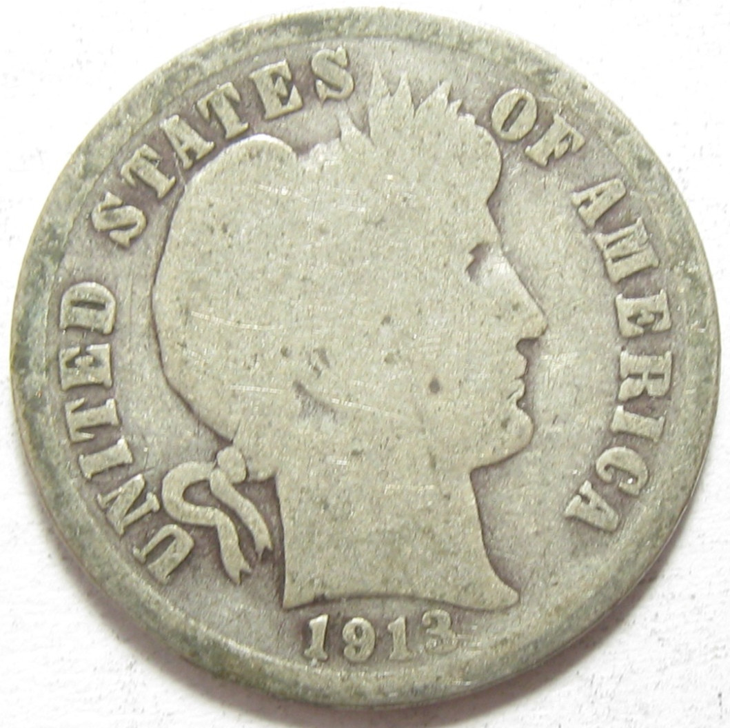 1913 Barber Dime - #11450-2
