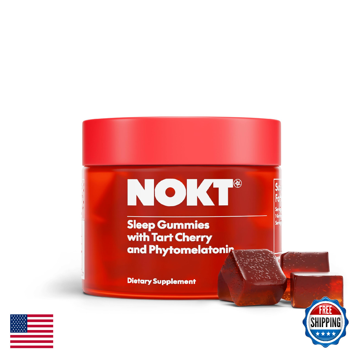 NOKT Sleep Gummies - Tart Cherry, Vegan Melatonin, Sugar-Free, Gluten-Free