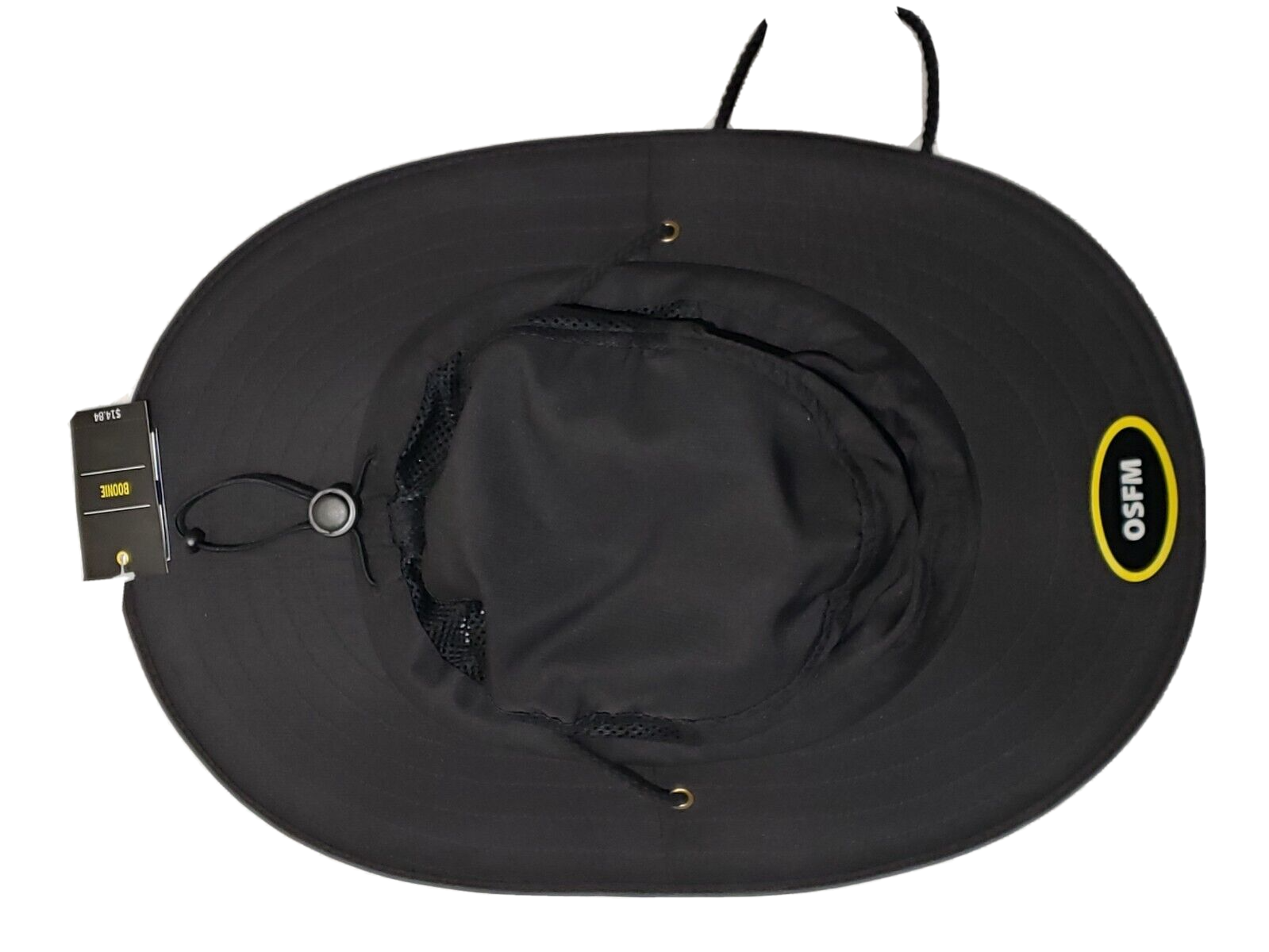 Unisex Boonie Cap Wide Brim Vented Adjustable Size Black