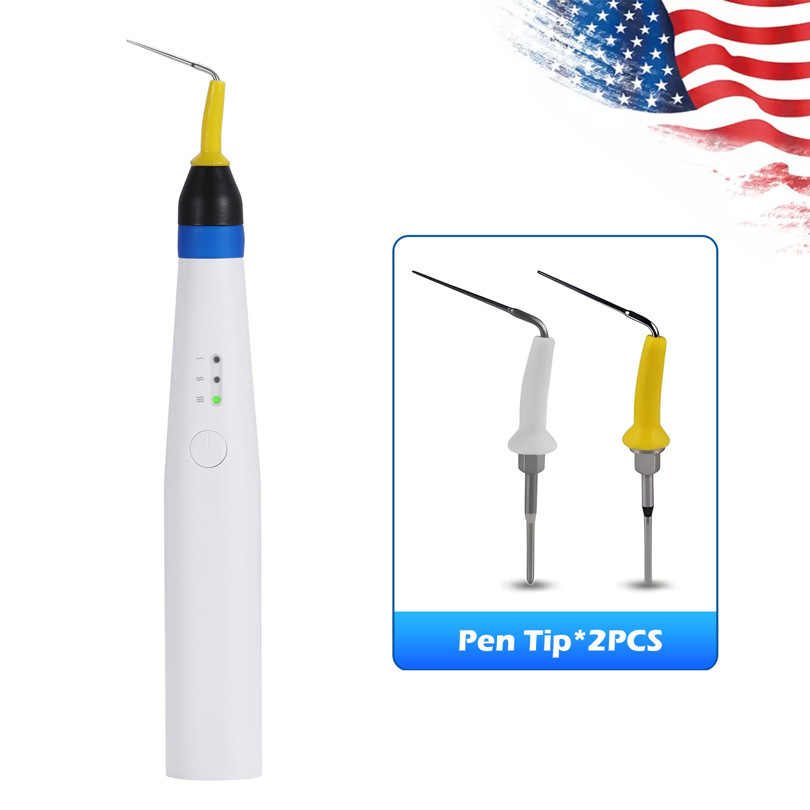 Dental Cordless Gutta Percha Obturation System Endo Heated Pen + 2 Tips