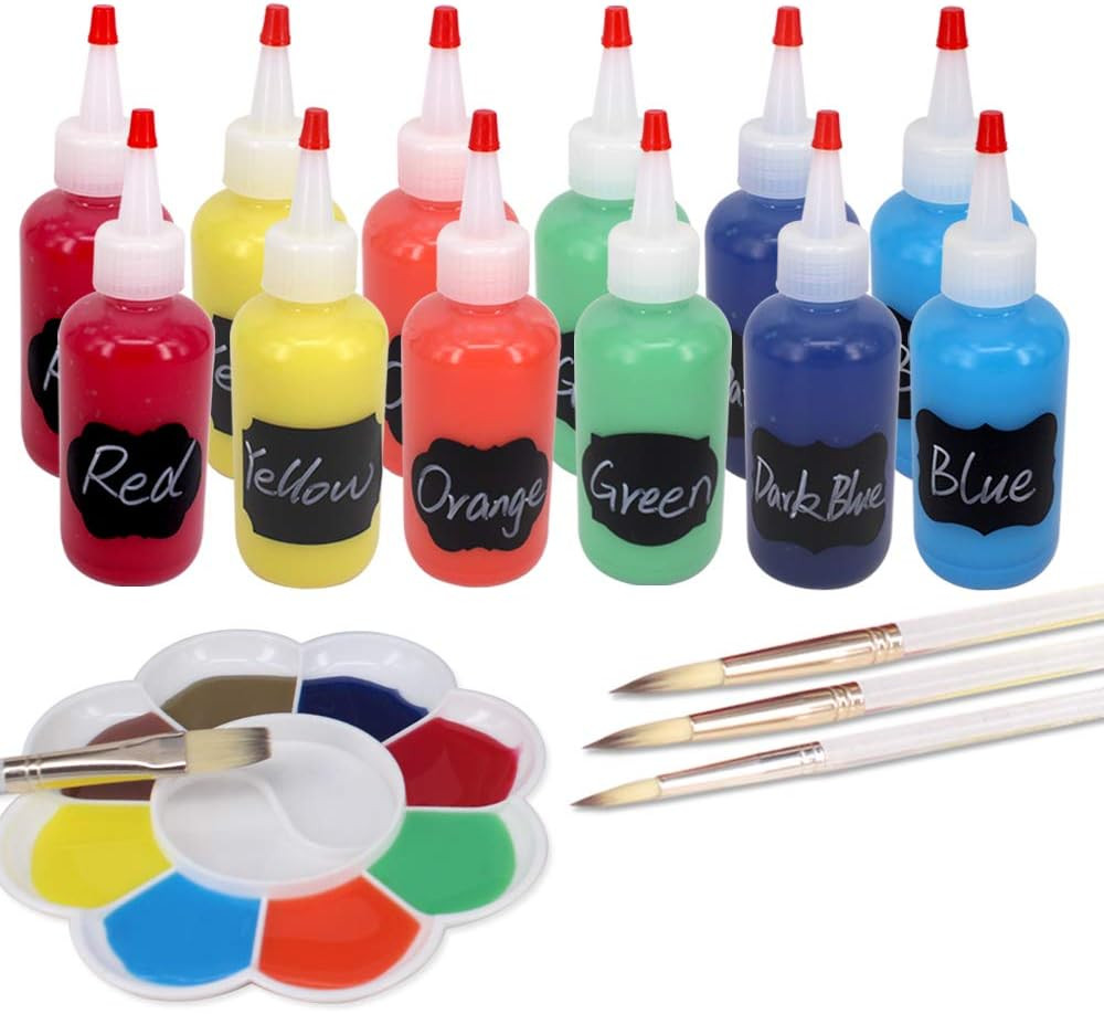 12 Pack 4-Ounce Empty Plastic Squeeze Bottles with Red Tip Caps Multipurpose Squ