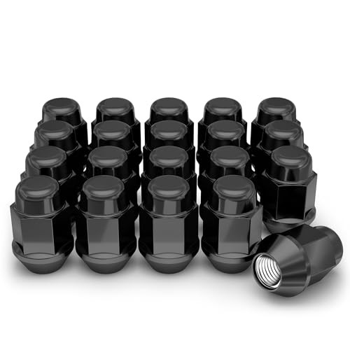 1706SBK-20AM (Black Chrome) M12x1.25 Bulge Acorn Lug Nut, 20 Pack
