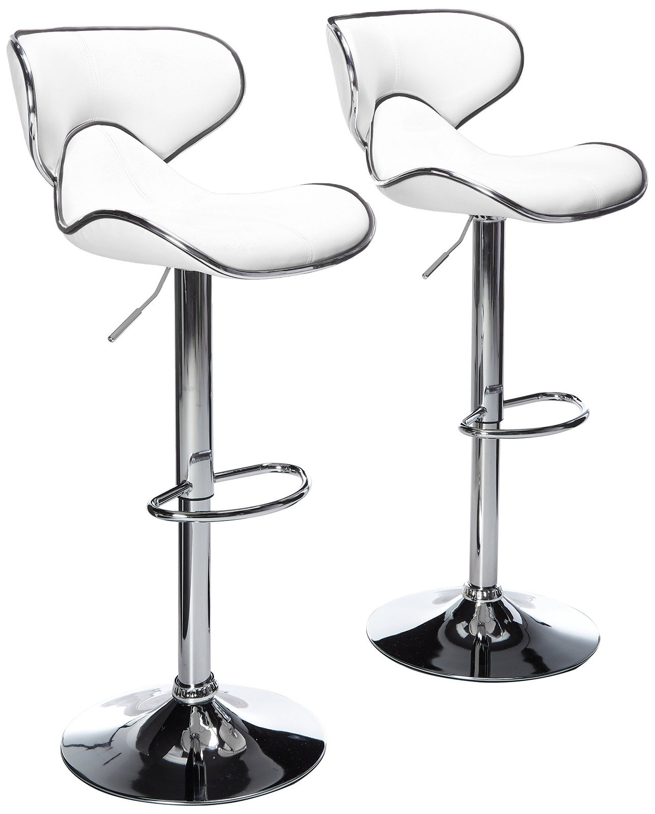 Masaccio Cushioned Leatherette Upholstery Airlift Adjustable Swivel Barstool ...