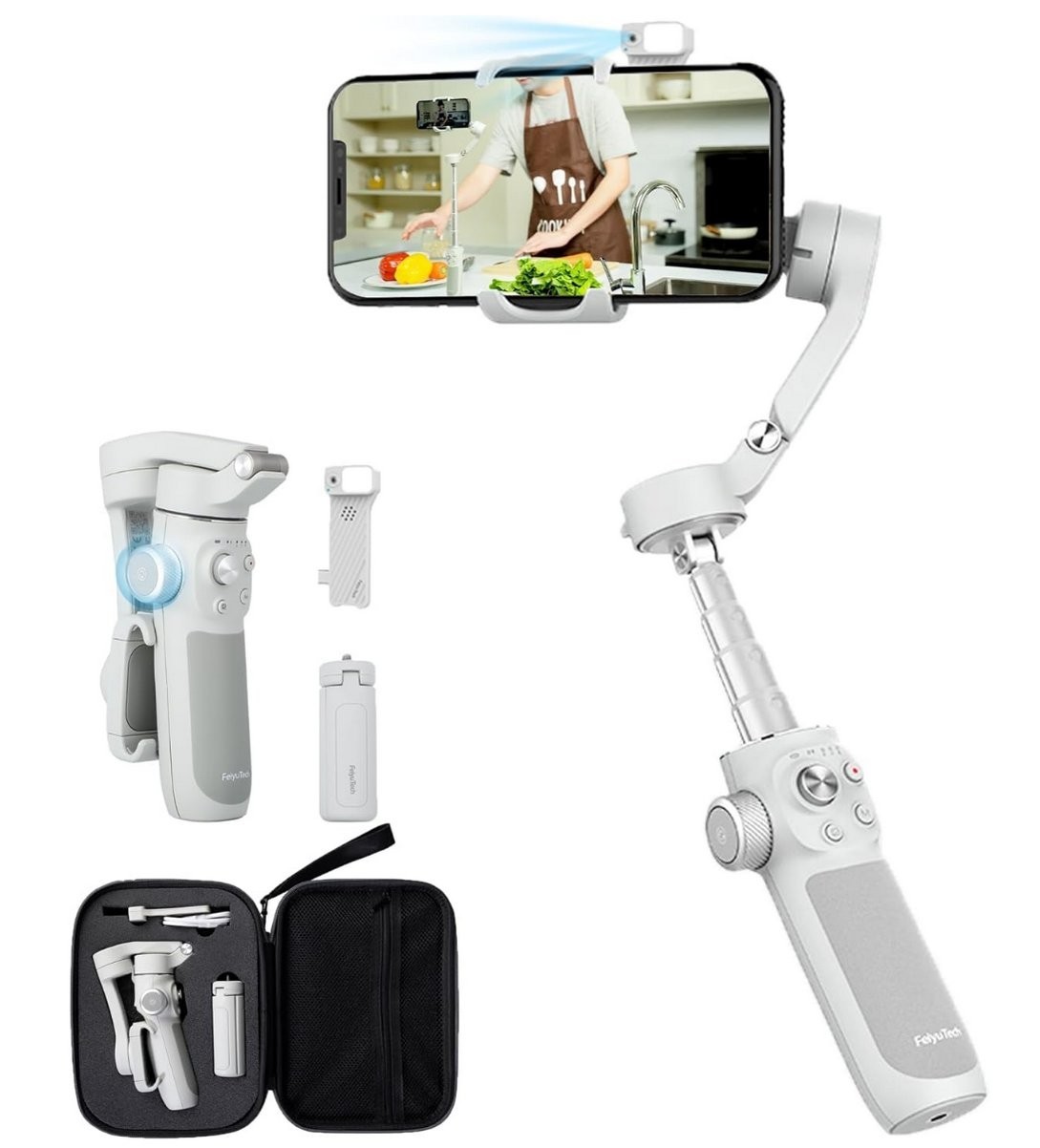 FeiyuTech VB4 3-Axis Smartphone Gimbal Stabilizer w/AI Tracking & Extendable Rod
