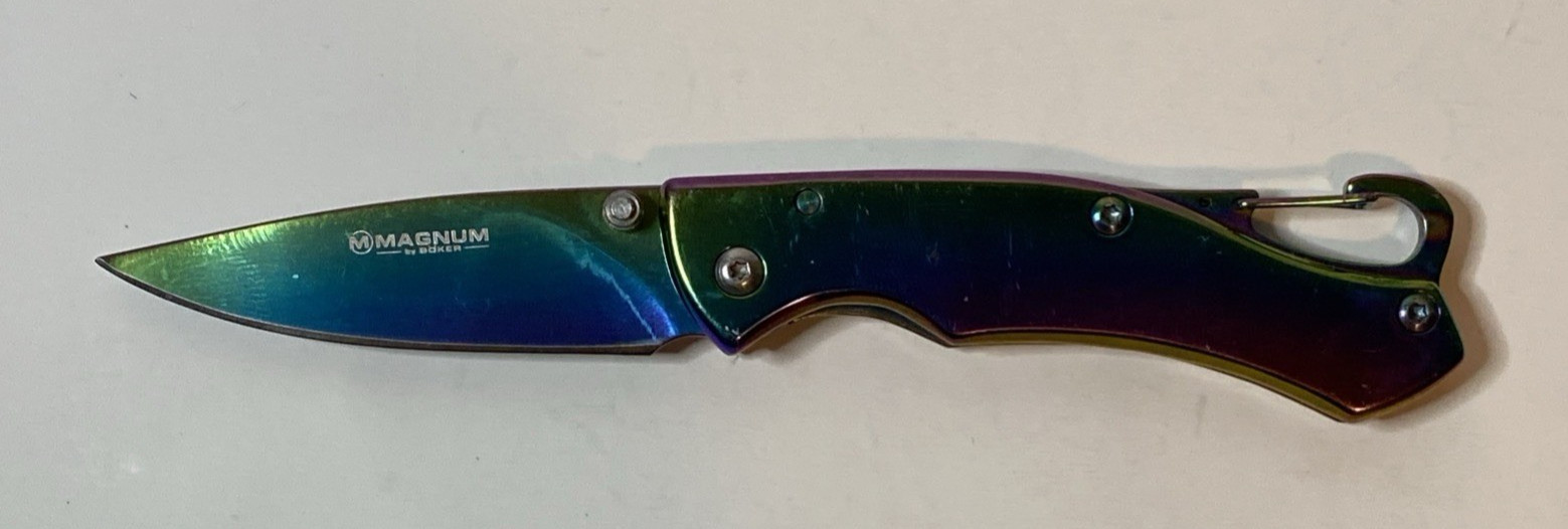 Boker Magnum Rainbow Folding Knife, Used, Pre-Owned