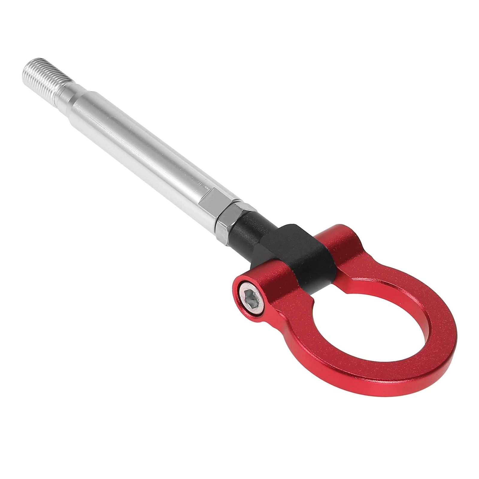 X AUTOHAUX Red Aluminum Alloy Front Bumper Trailer Ring Eye Towing Tow