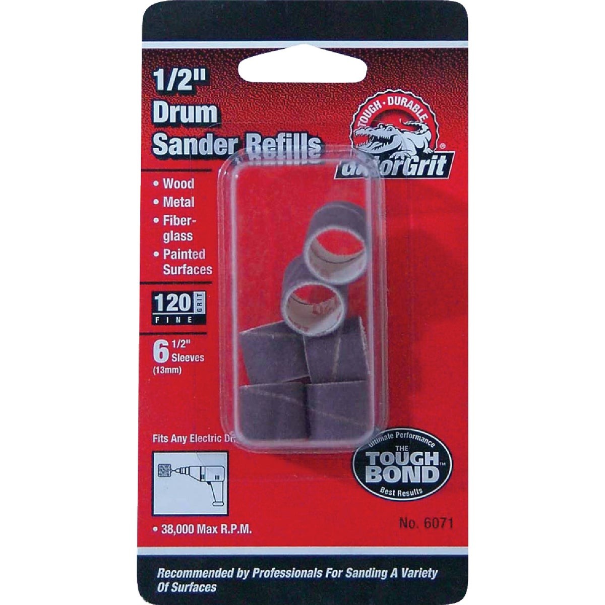 Gator Blade 1/2 In. x 1/2 In. 120 Grit Drum Sander Refills (6-Pack) 6071GA Gator