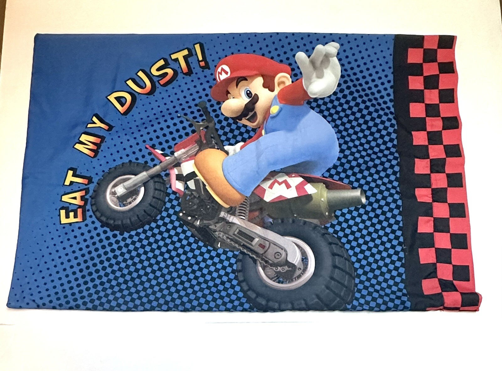 Nintendo 2010 Mario and Luigi "Eat My Dust" Wii Reversible Standard Pillow Case