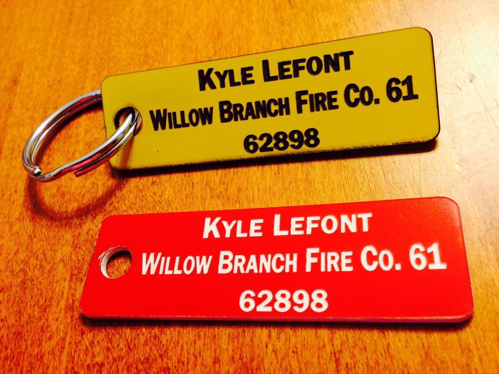 Fire Company Accountability Tag Sample