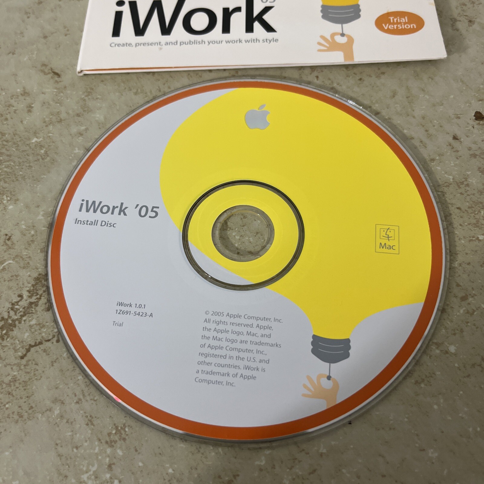 2005 iWork 05 Trial Mac Macintosh 1.0.1 Install Office Software Disc CD