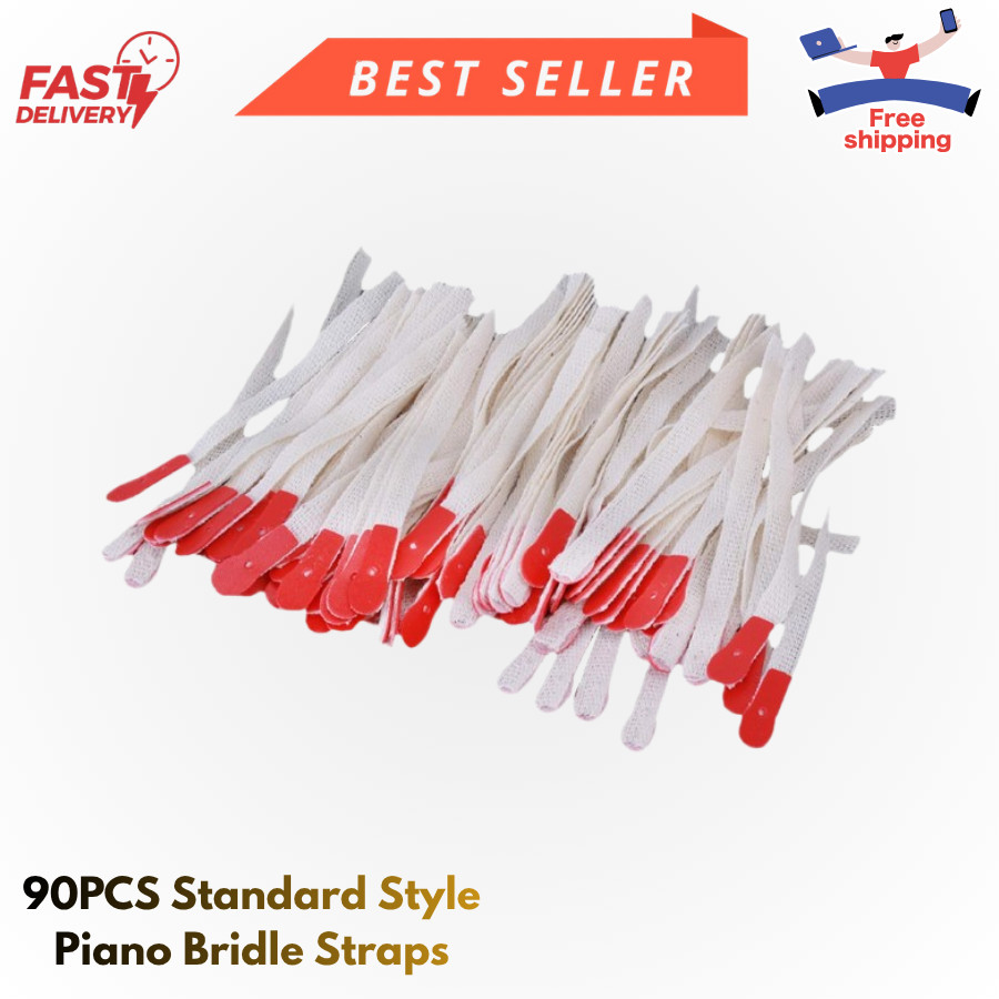 90PCS Standard Style Piano Bridle Straps Replacement Repair Parts