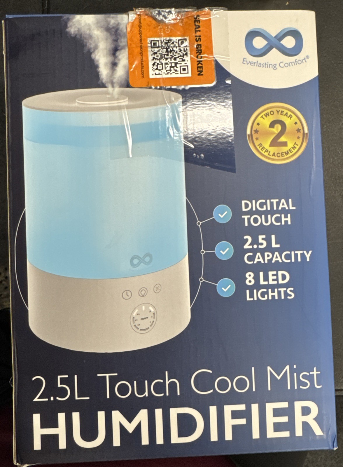 Everlasting Comfort 2.5LTop Fill Humidifier Bedroom Quiet Ultrasonic Cool S18