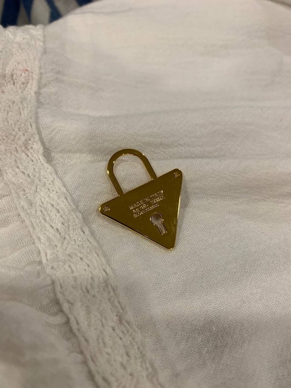 Prada Pink Enamel Triangle Lock Pendant Charm Replacement