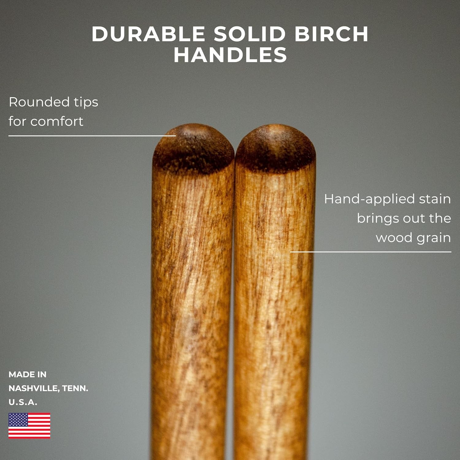 Timber Drum Co. Percussion Bell Mallets — MADE IN Single Pair, Hard Poly
