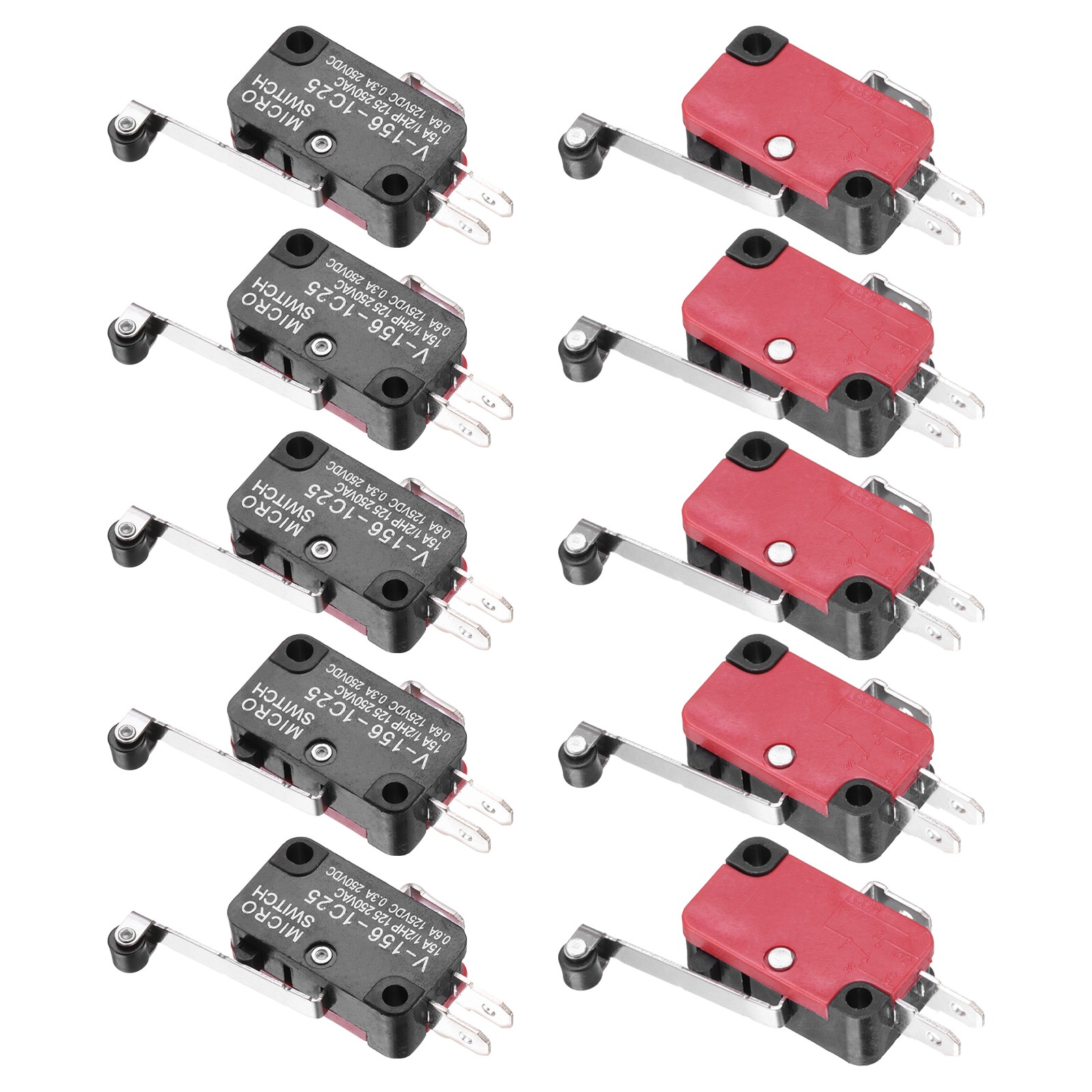 10Pcs V-156-1C25 1NO + 1NC Micro Switch 15A 125/250VAC Waterproof Switches