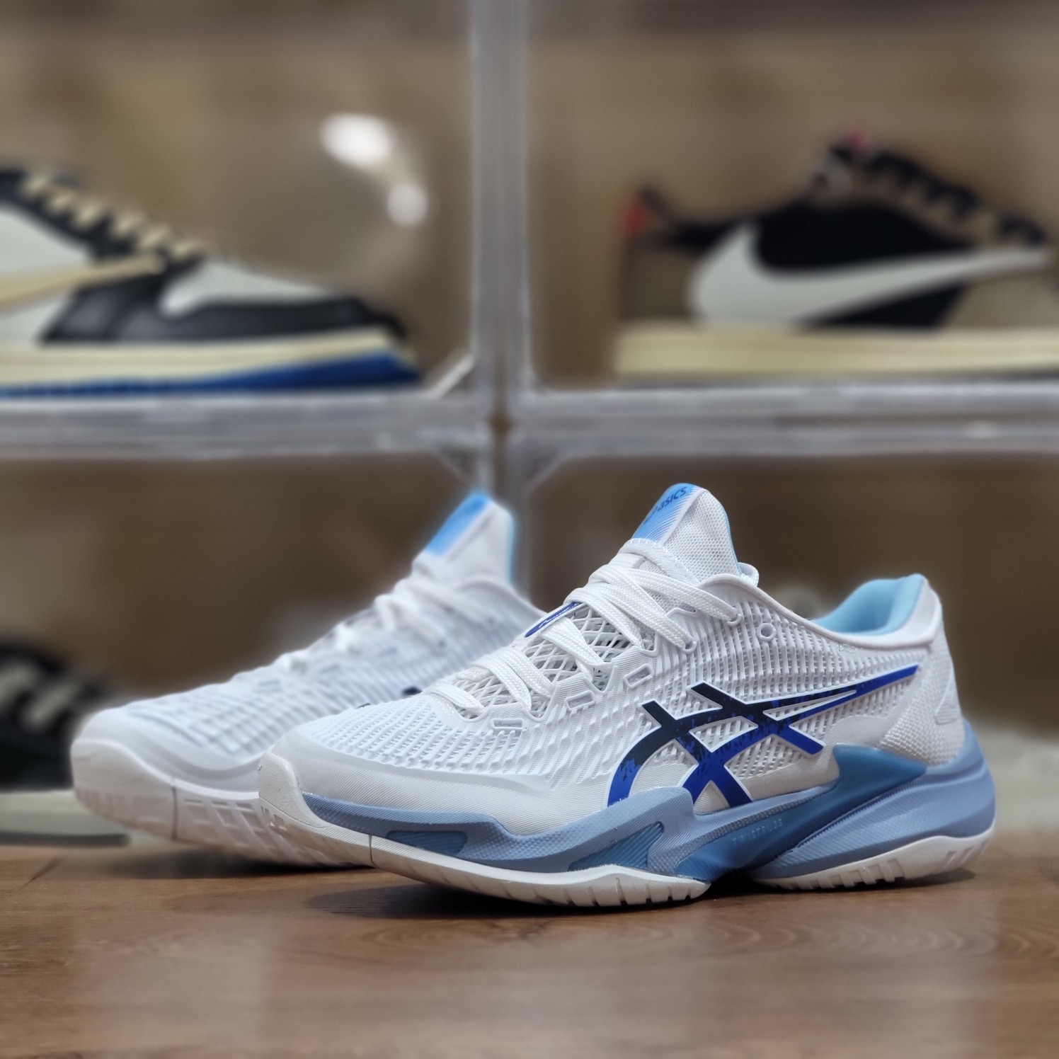 ASICS Court FF 3 Novak White Tuna Blue 1041A522-967 Men 11