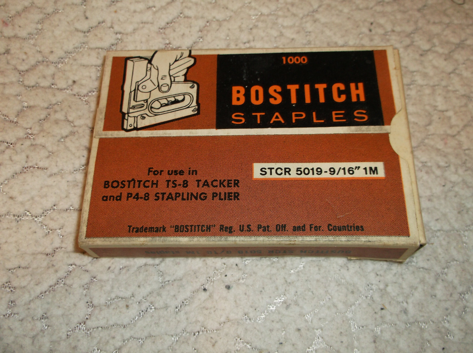 Lot Of 2 Boxes Of Bostitch STCR 5019-9/16 1M Staples 1000/Box USA Made TS-8 P4-8