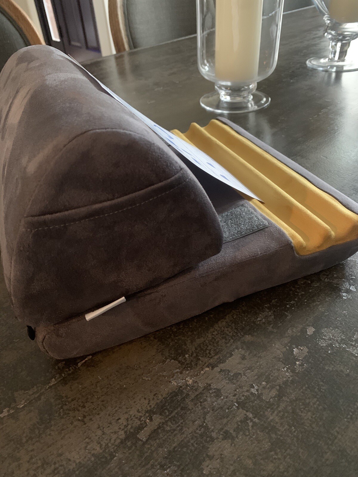 Multi-Angle Pillow Tablet Holder Soft Lap Rest Cushion w/ Removable Support