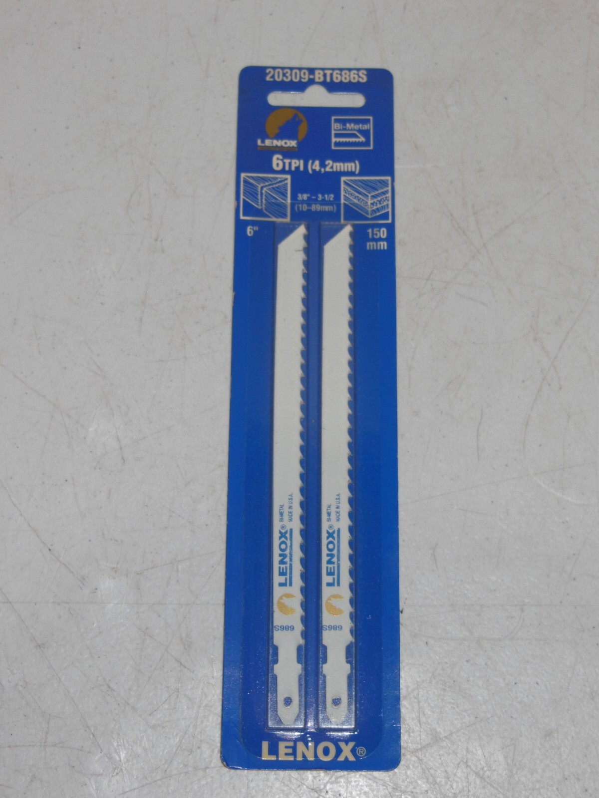 Lenox Bi-Metal Wood Saw Blade 20309-BT686S 6" 6 TPI 2 PC