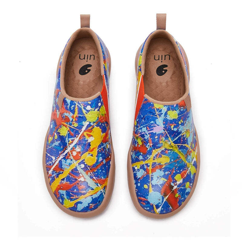 Men Size 6.5-12 UIN Slip On Shoes Canvas Comfortable Loafers "Optical Shadow"