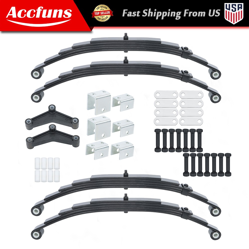 6000lbs Tandem Trailer Axle Suspension Kit 5 leaves 3000# Leaf Spring Hanger Kit