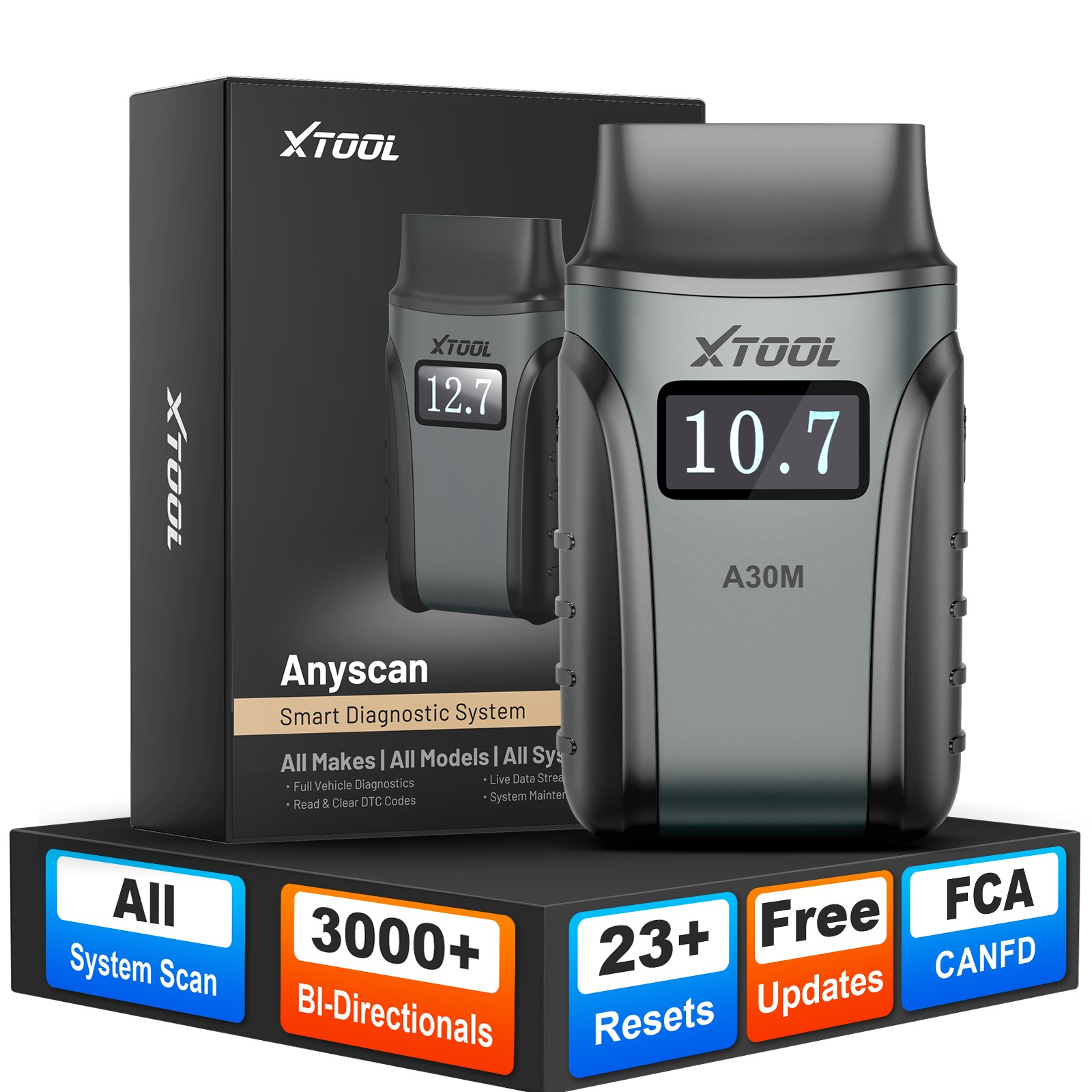 XTOOL A30M V2.0 OBD2 Scanner Code Reader Full System Diagnostic Tool Wireless