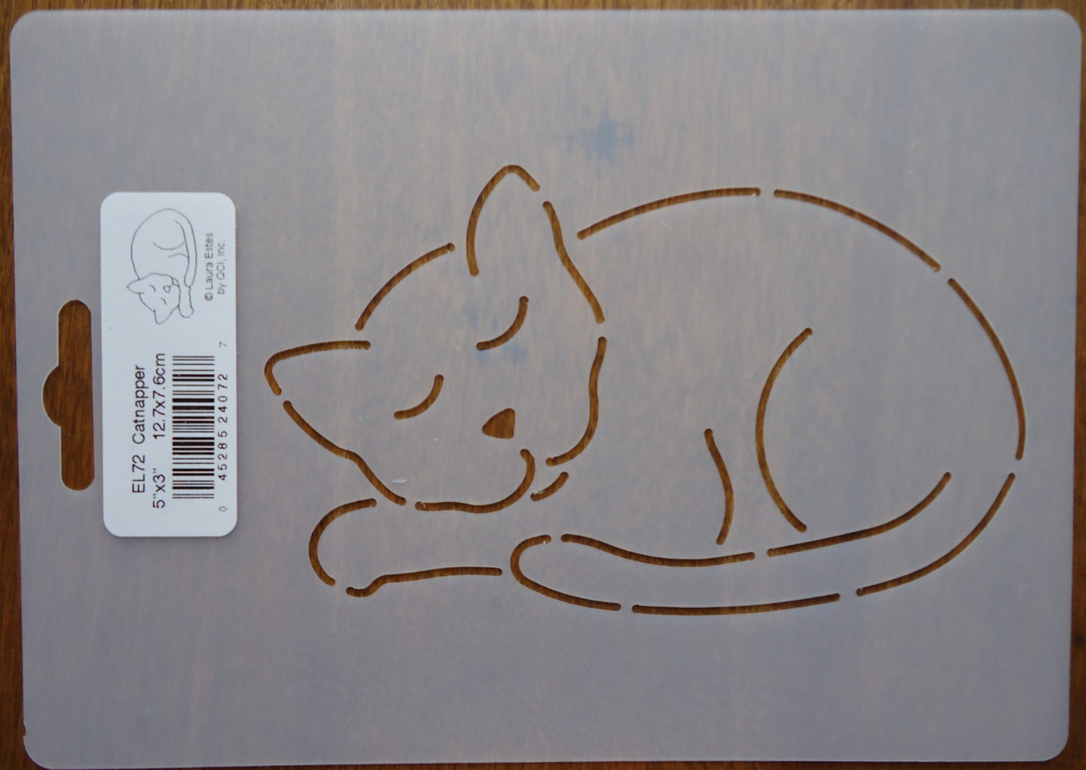 Stencil Quilting Catnapper  5"x3" 12.7x7.6cm crafts embroidery QC template EL72