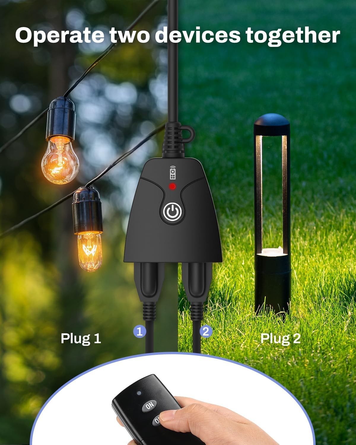 Reliable Weatherproof Wireless Remote Control Outlet - 2 Dual Outlets Included