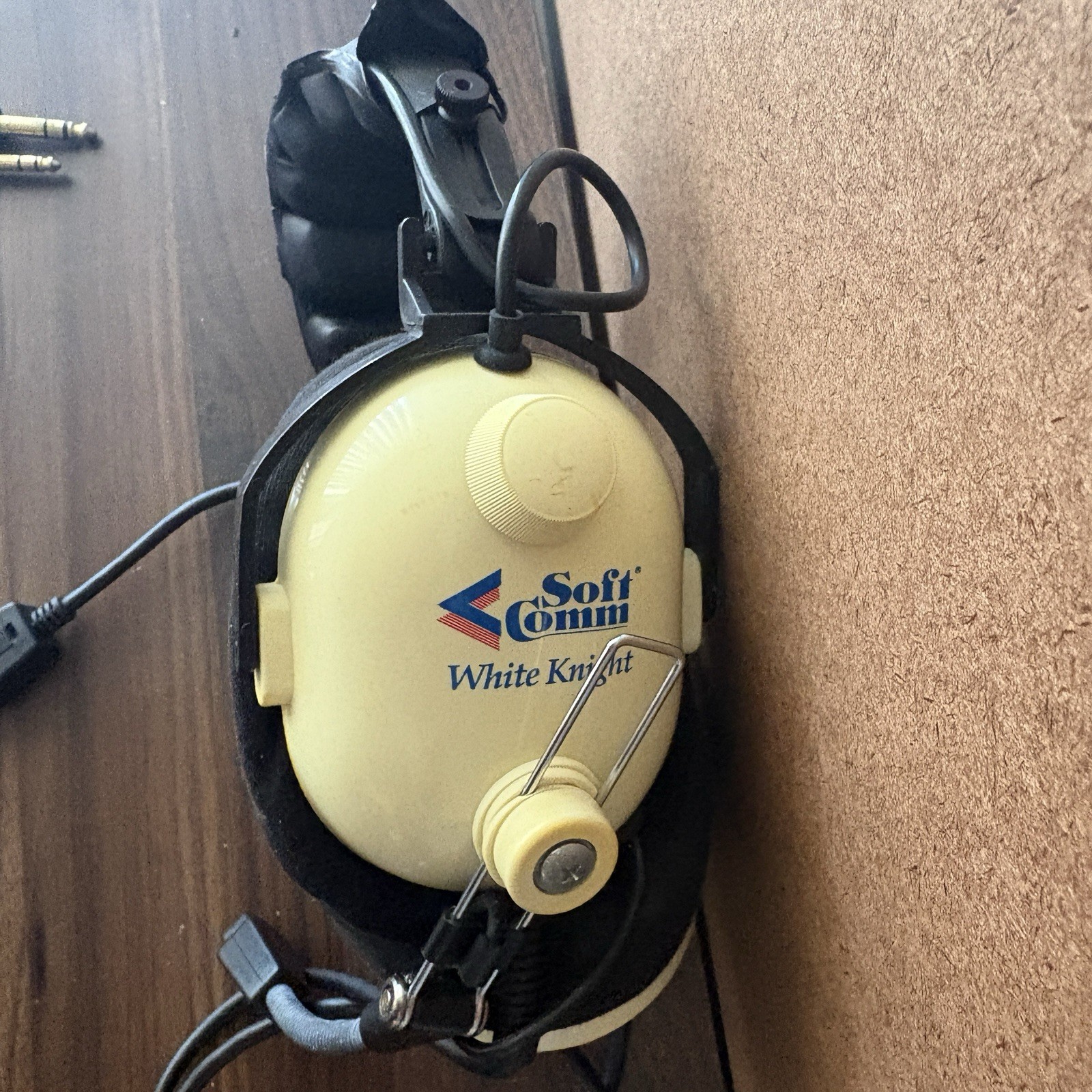 Soft Comm C-35 White Knight Aviation Headset with Microphone