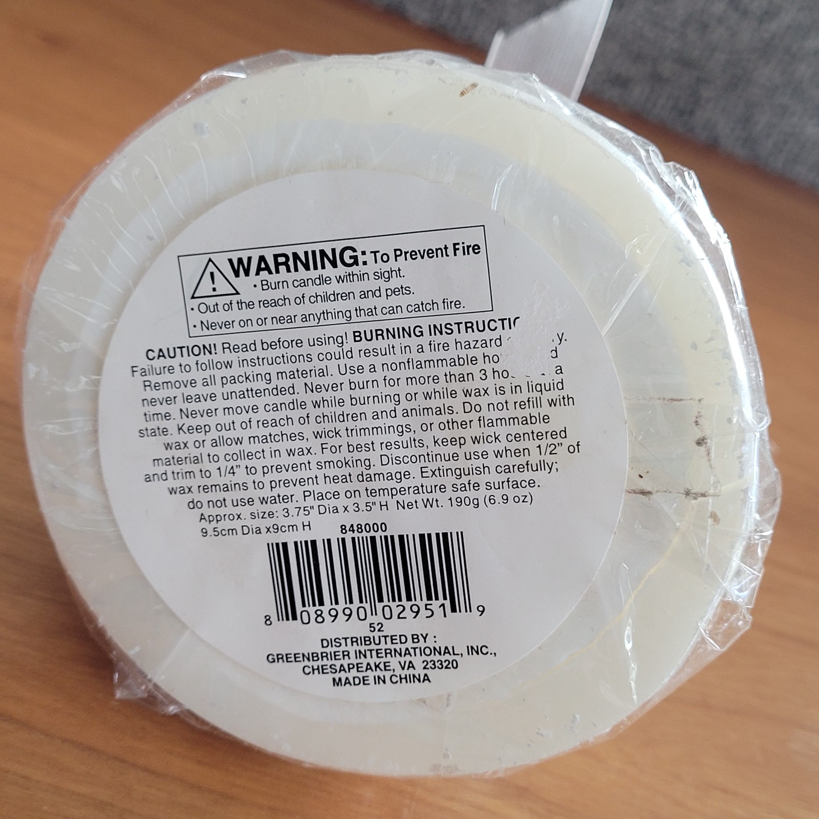 Wedding Cake Candle White Round Cake 3 Tier 3.5"H x 3.75" Base