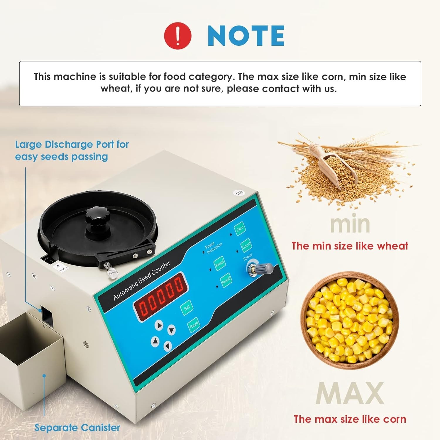 Digital Automatic Seed Counter Vacuum Grain Seed Wheat Counting Machine