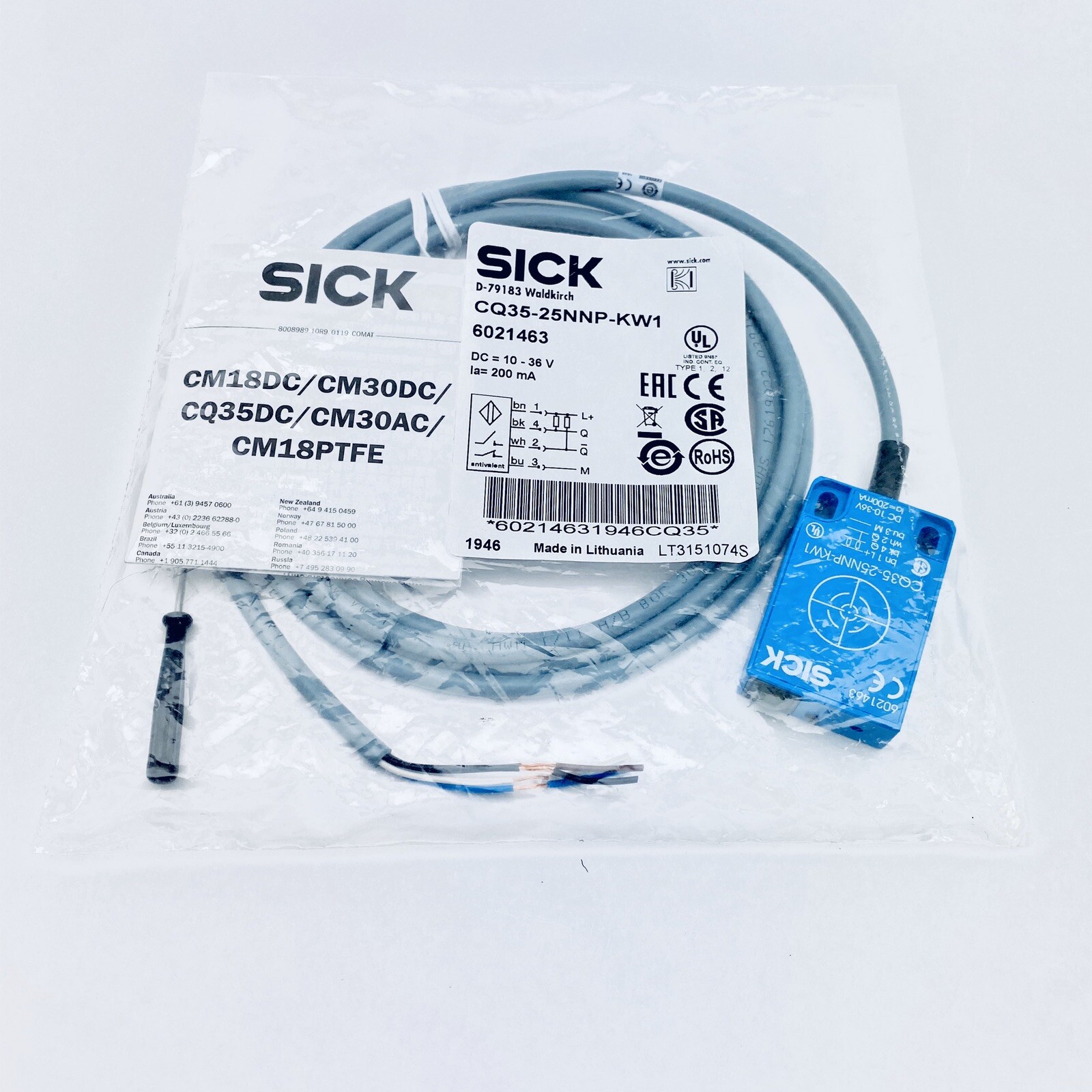 SICK CQ35-25NNP-KW1 CAPACITIVE PROXIMITY SENSOR , NEW
