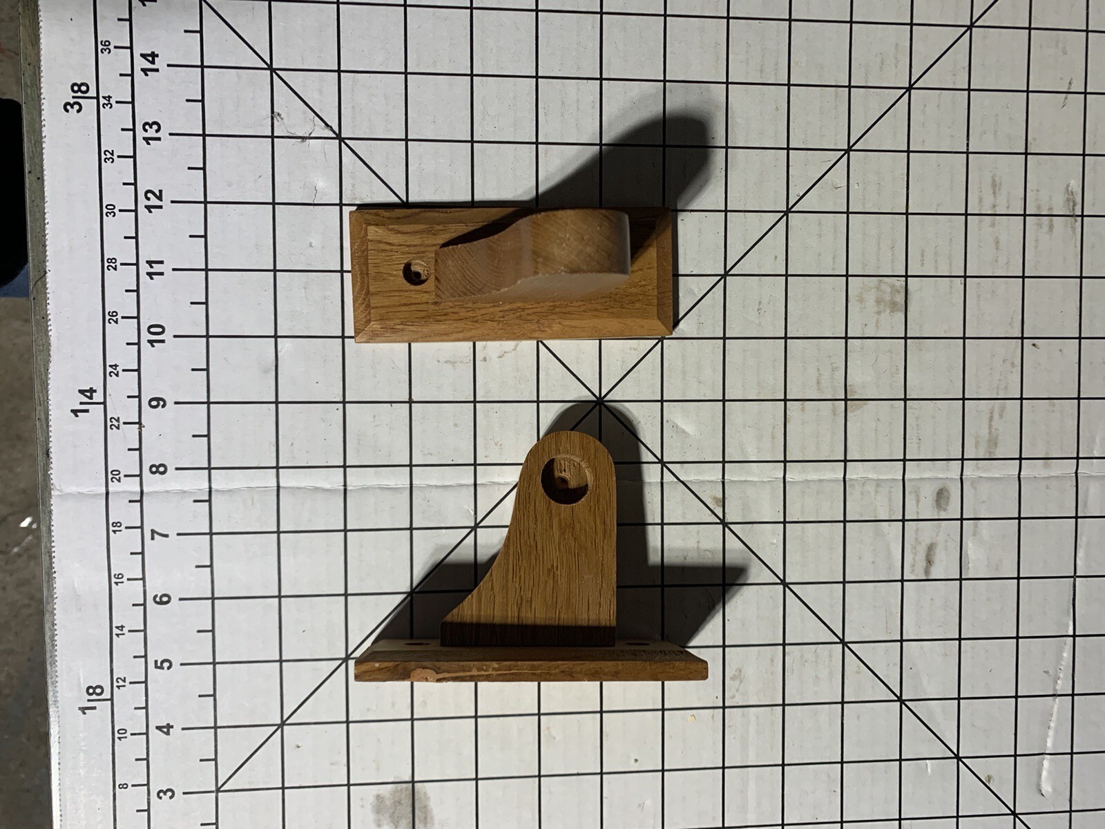 Vintage Oak Bathroom Set Towel Rack Sides Hanger Only No Bar B276