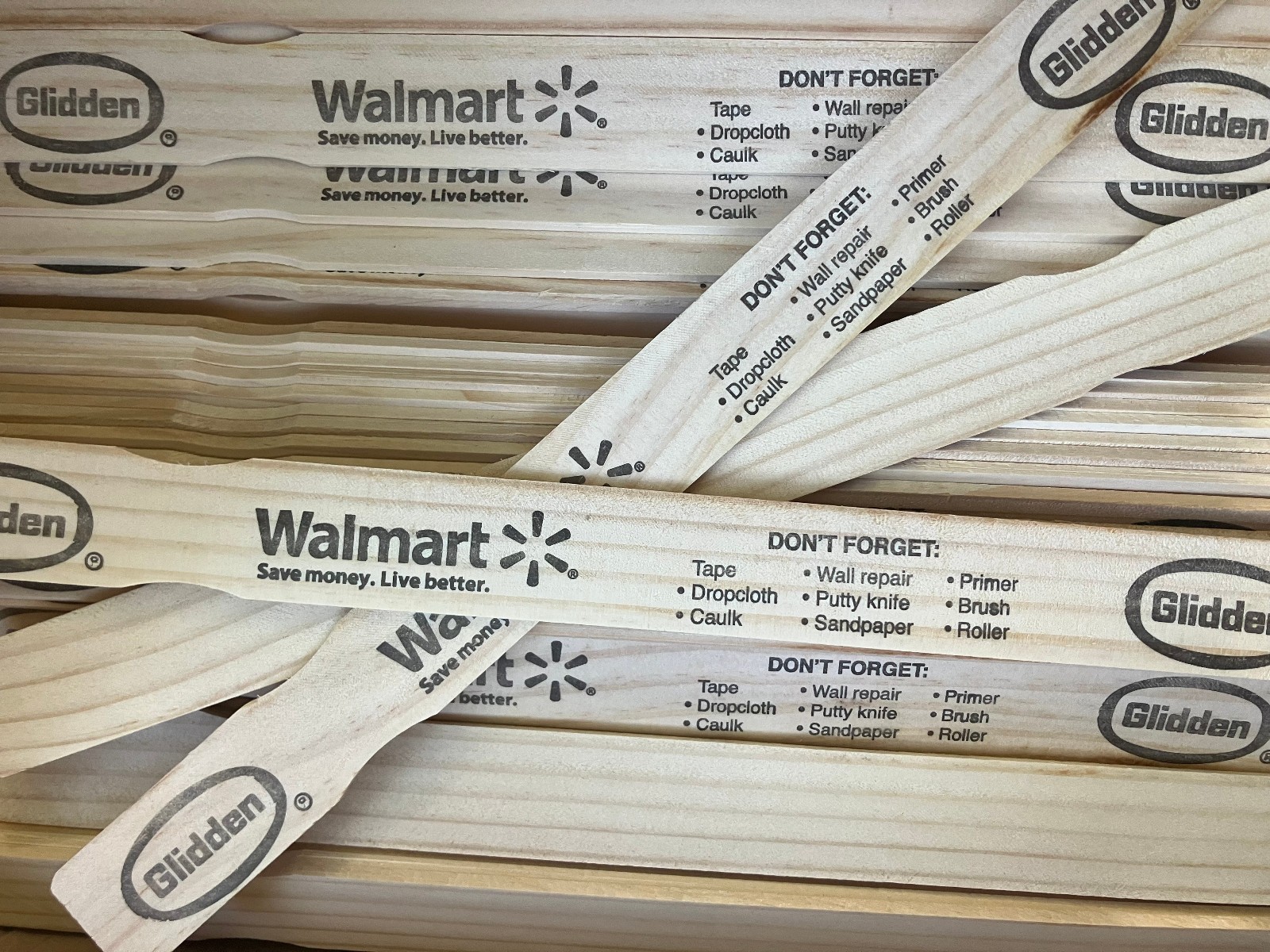 100 Pcs 12" Paint Sticks, Premium Wooden Paint  Mixing Sticks