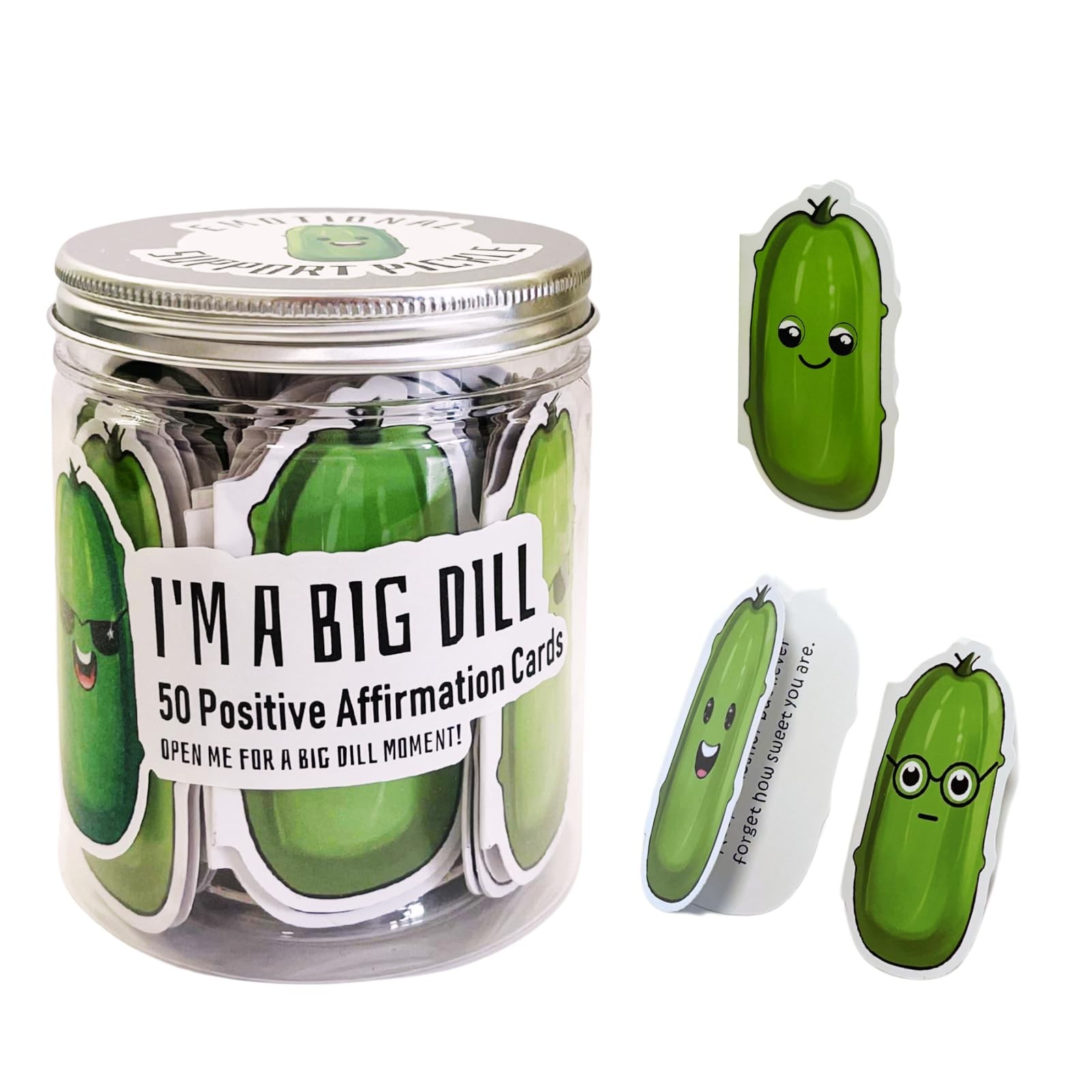 BBJ WRAPS Positive Pickle Affirmation Cards - Funny Mothers Day Gifts Clear
