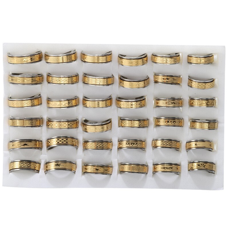 30pcs Stainless Steel Spinner Rings Double Rotatable Fashion Jewelry Wholesale