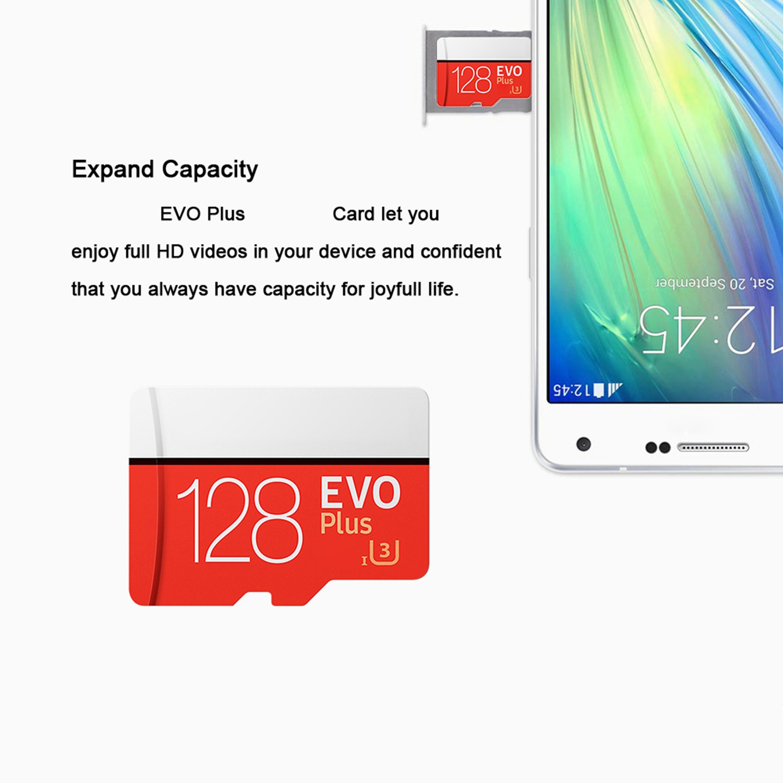 Memory 128GB Plus MicroSDXC 100MB/s UHS-I (U3) Class 10 TF BT0