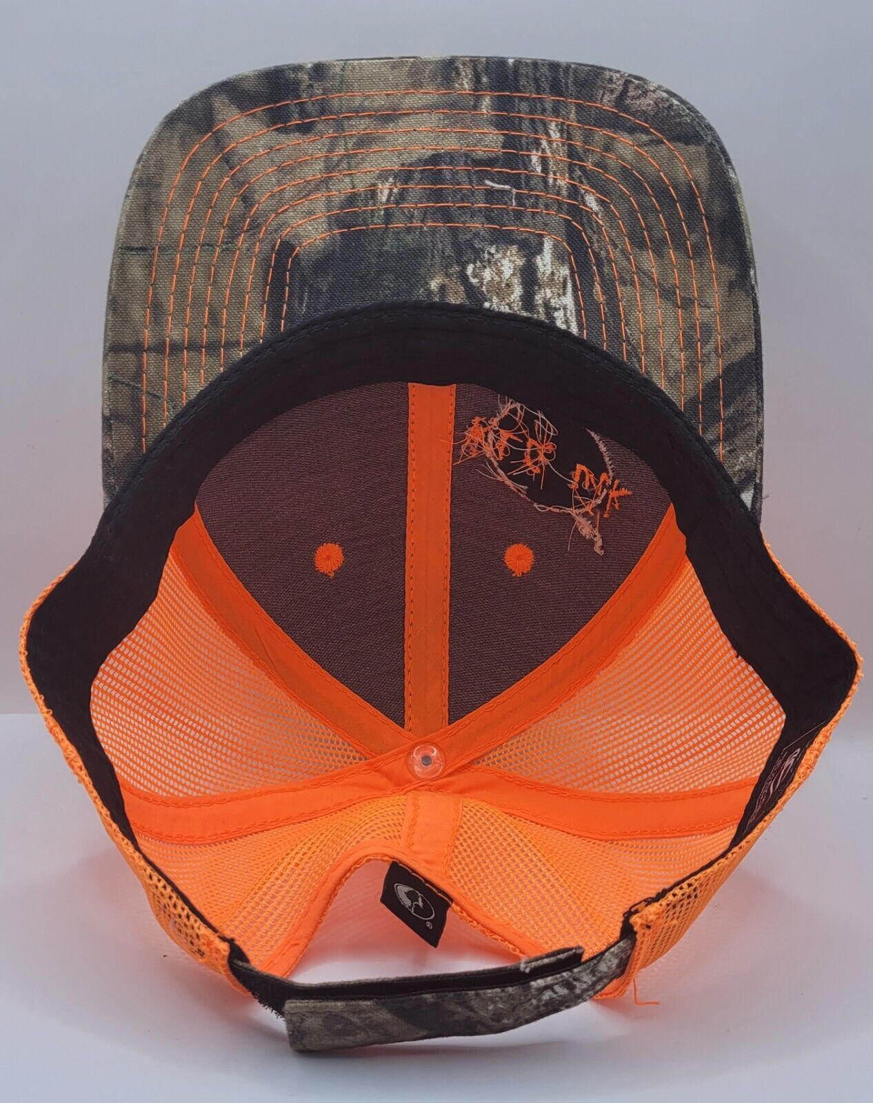Camouflage Orange Mossy Oak Trucker Hat Cap KLC.Ink Hunting Fishing Tattoo Camo