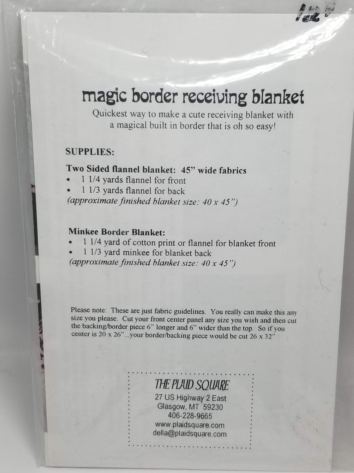 Magic Border Receiving Blanket Sewing Pattern by Della Gardner Designs