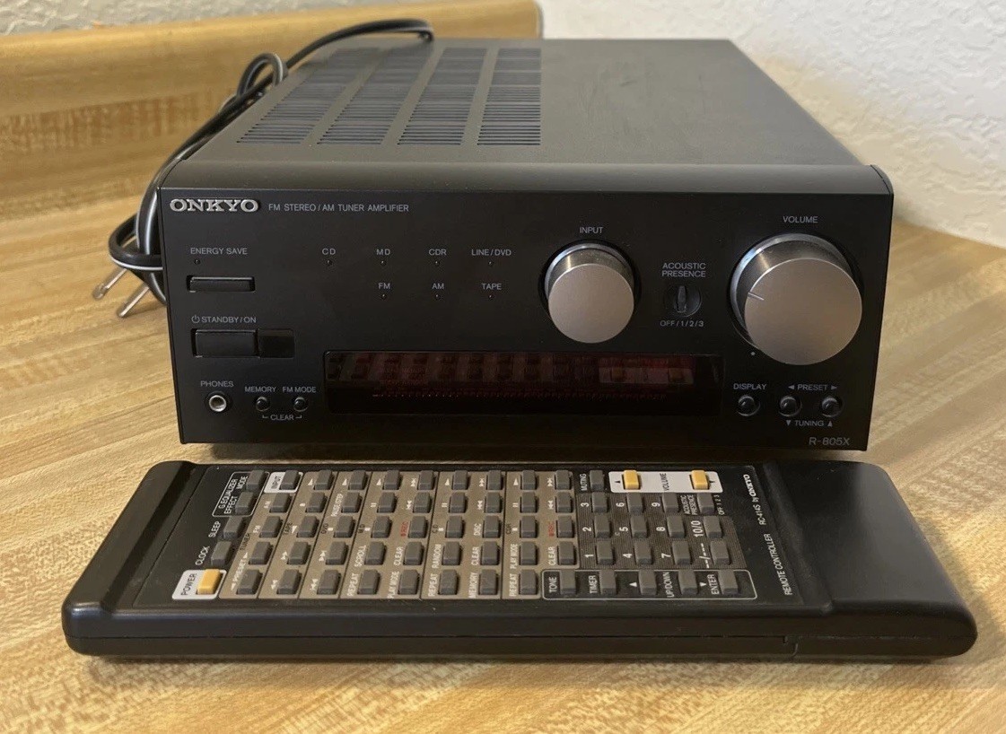 Vtg. 2000 Onkyo R-805X Black Stereo Tuner Amplifier Receiver Japan