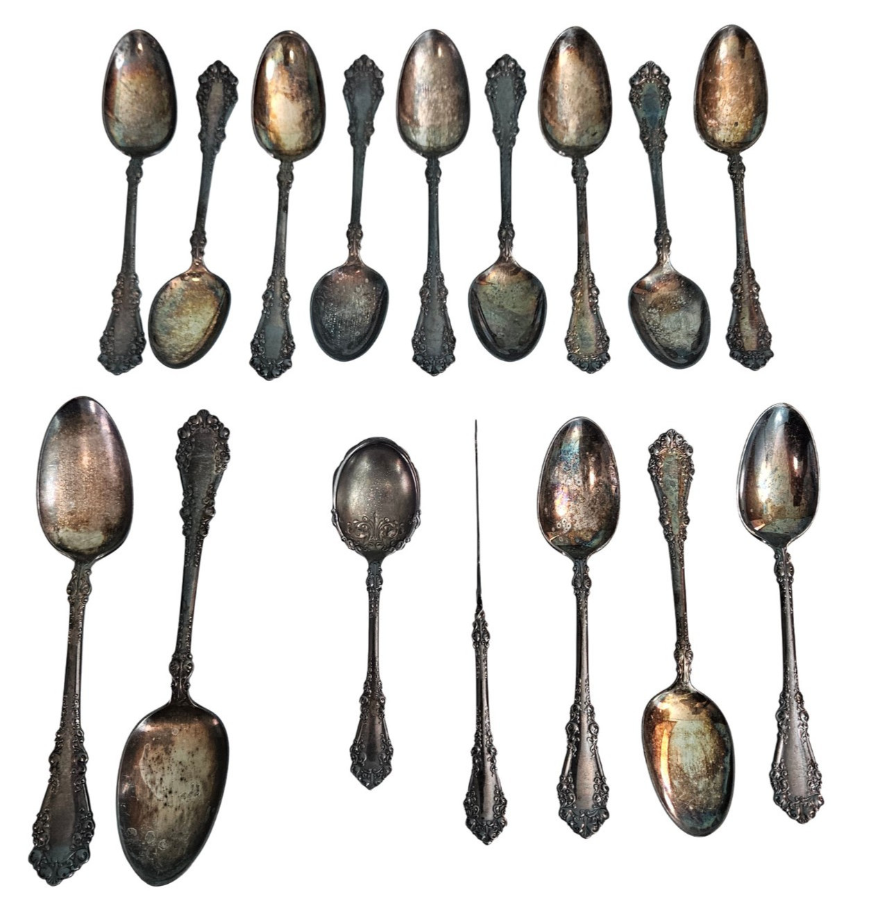 Vintage 1847 Rogers Flatware Berkshire Silver Plated Spoons Serving Teaspoons