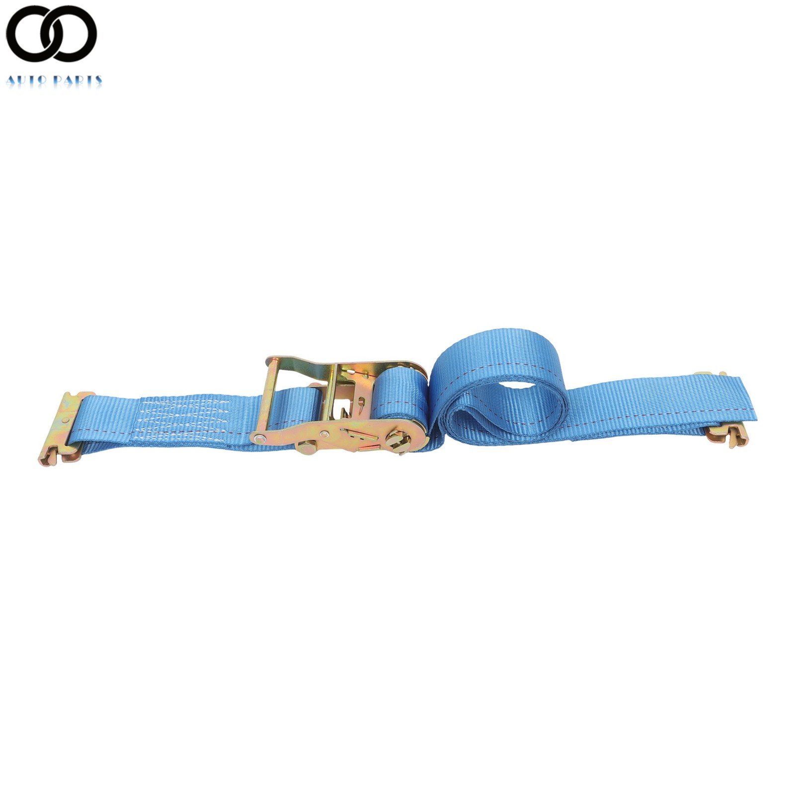 2 Pack Wheel Chock Tie Down Strap Kit For Trailer ATV UTV 8' Blue Ratchet Strap