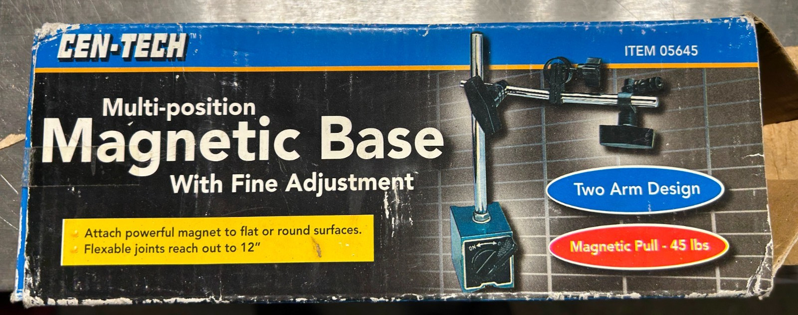 Cen-Tech Magnetic Base w/Fine Adjustment 05645 & Dial Indicator 00623