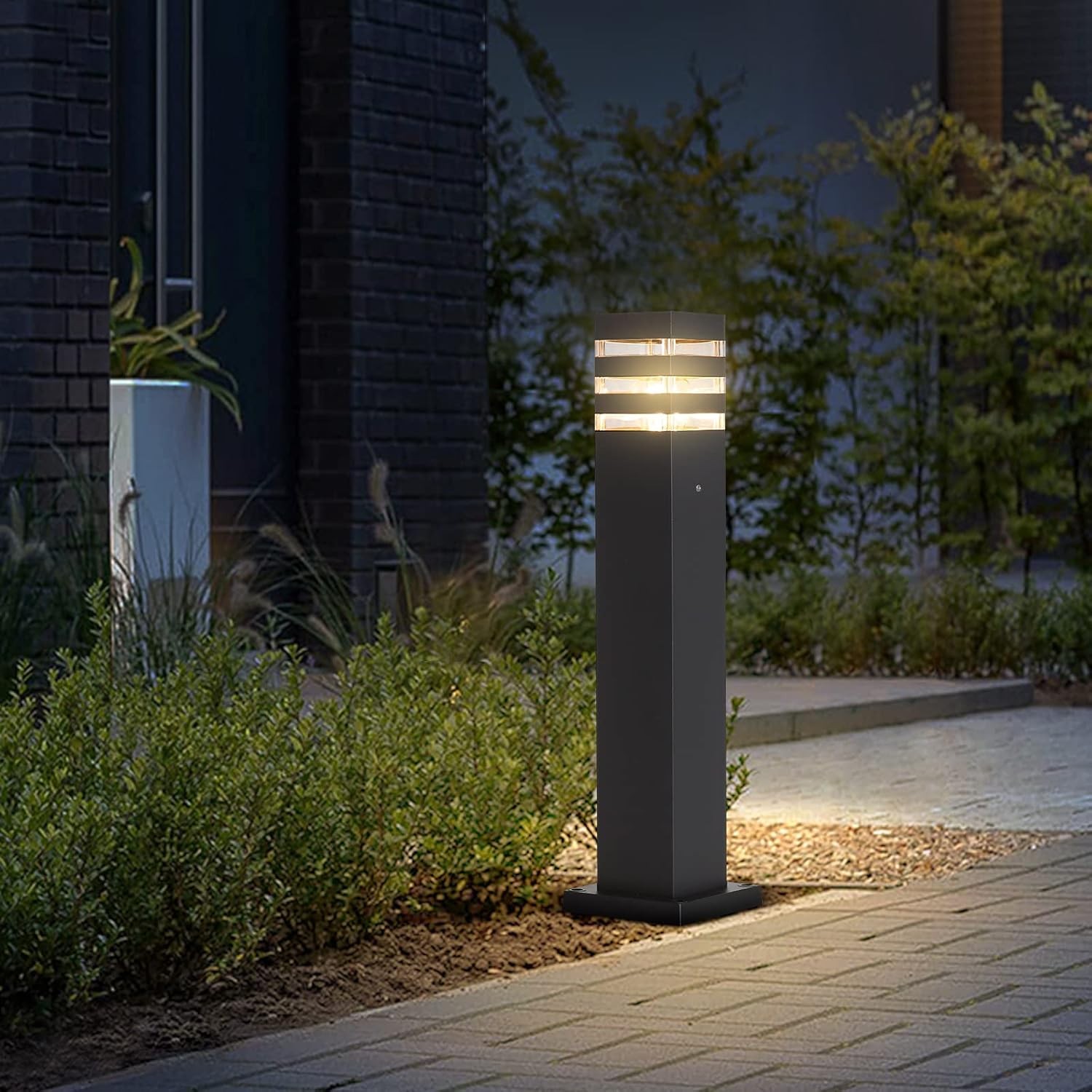 Outdoor Pathway Lights Path 23.6 Inch E26 Aluminum IP65 Waterproof Walkway Black