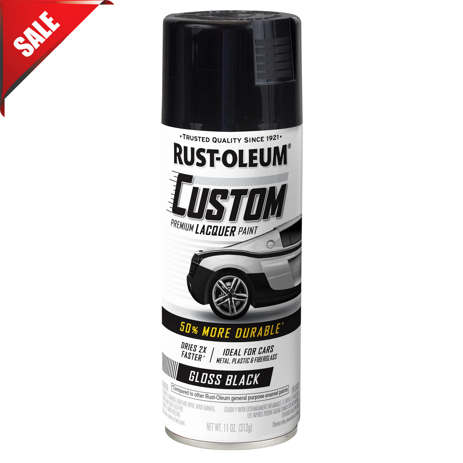 Rust-Oleum Automotive Custom Black Lacquer Spray Gloss Finish Touch-Up 11 Oz