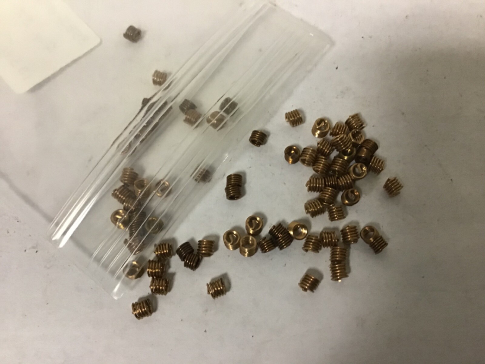 New Qty (25) 4-40 X 1.5D (.168") Bronze Screw Lock Inserts, 3585-04BN-0168, Tang