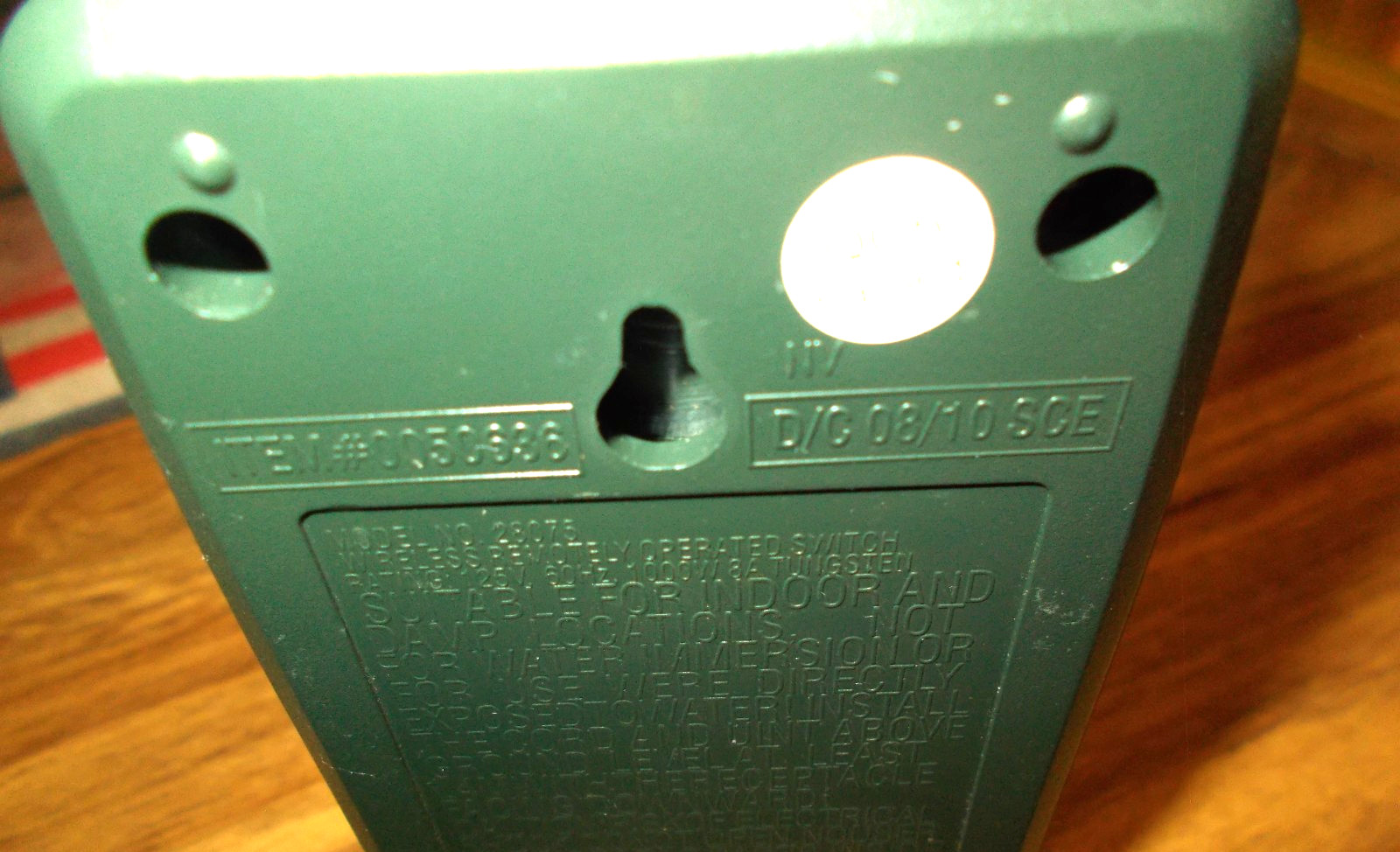 Replacement Wireless Remotely Operated Switch Model No # 28075 (no remotes)