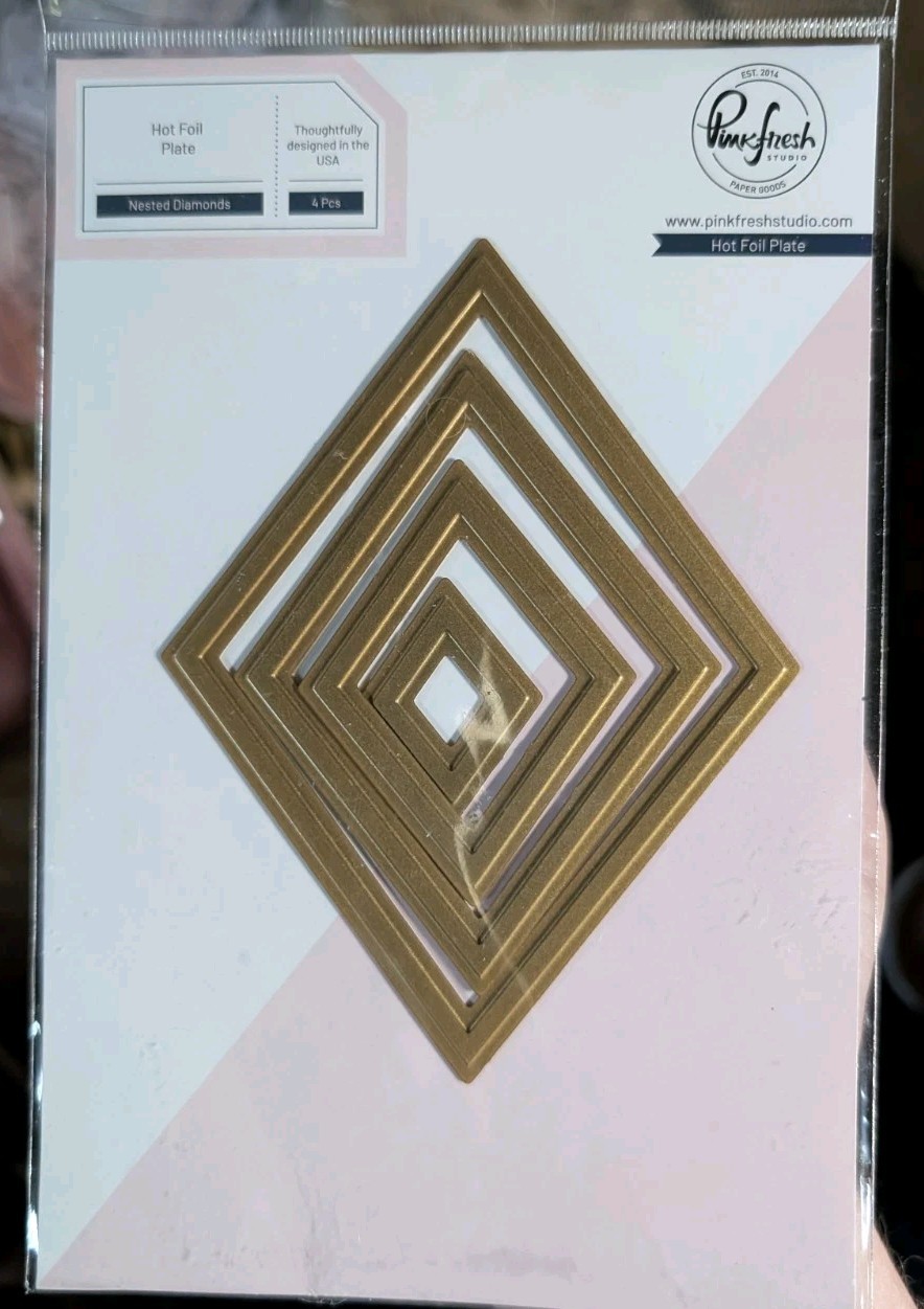 Pinkfresh Studio NESTED DIAMONDS Hot Foil Plate Set NEW!