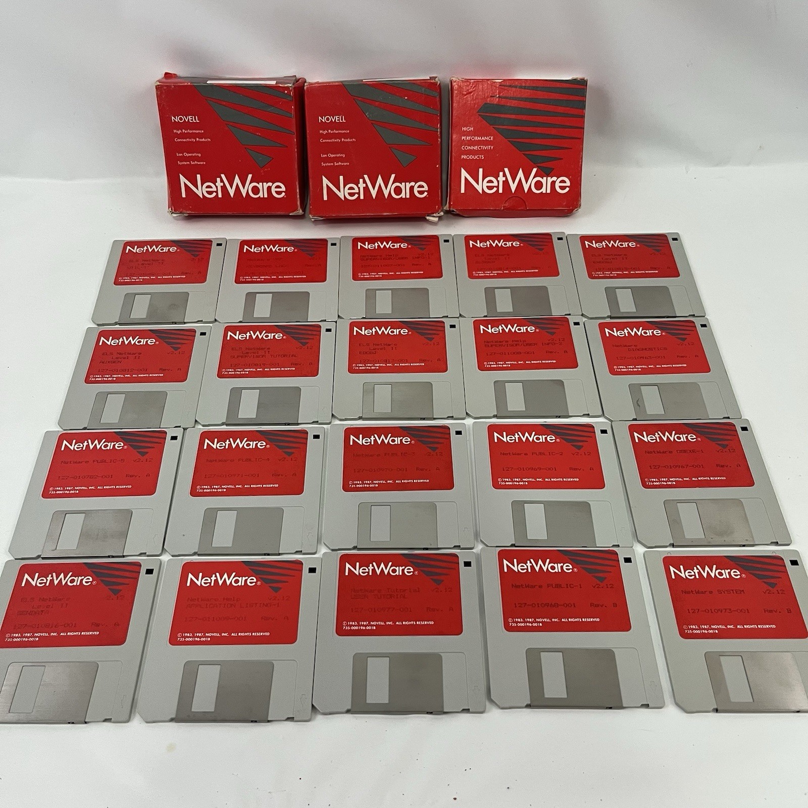 Vintage 80’s Novell NetWare Computer Software 20 Disk 10024